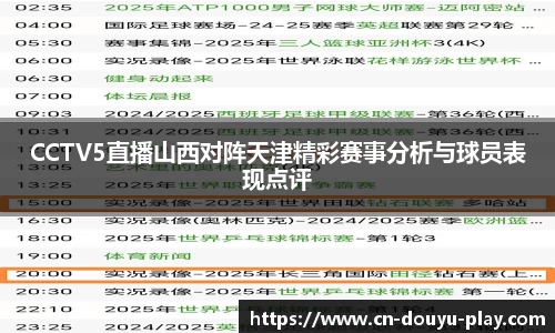 CCTV5直播山西对阵天津精彩赛事分析与球员表现点评