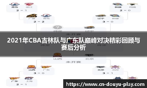 2021年CBA吉林队与广东队巅峰对决精彩回顾与赛后分析